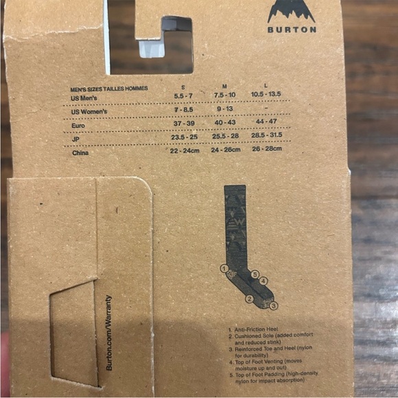 NWT BURTON Men’s Merino Wool Performance Midweight Socks Large 2 pair Italy - Picture 4 of 6